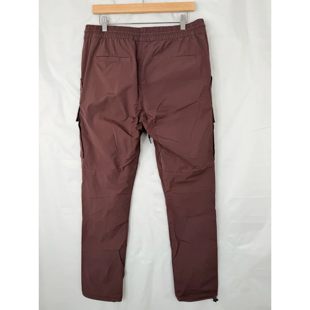 PACSUN Men's Slim Nylon Blend Cargo Pants Rust Large inseam 31 waist 34